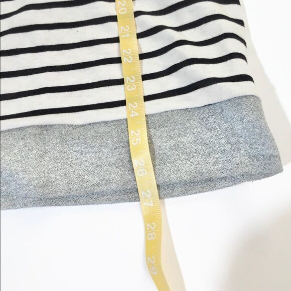 Double hood striped hoodie with asymmetrical zip - Picture 13 of 15